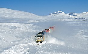Freight train on the Saltfjellet