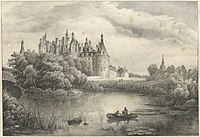 Chateau de Chambord, lithograph by C. Motte from the drawing by Renoux