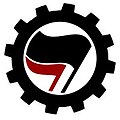 Emblem of the Ukrainian Autonomous Nationalists which is similar to Antifa's symbols