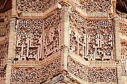 Detail of the intricate brickwork on the Mas'ud III Tower