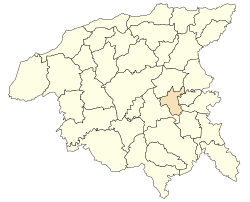 Location of the commune in the Chlef Province.