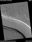Layers exposed along Hrad Vallis, as seen by HiRISE under HiWish program
