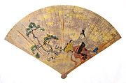 Japanese foldable fan of late Heian period (12th century)