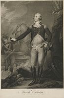 George Washington, engraving after General George Washington at Trenton by John Trumbull, 1796
