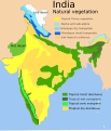 Natural vegetation zones in India