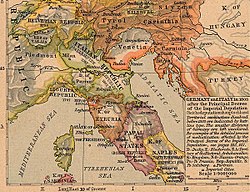 Northern Italy in 1803 (borders between Italy and France are not accurate)
