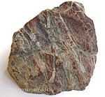 Dull red jasper veined with white quartz, rough, provenance: uncertain – possibly Crimea or Kyrgyzstan