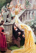 The Queen kisses the sleeping poet Alain Chartier (1903)[10]