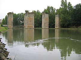 The remains of the bridge of the Château de Lussac-Les-Châteaux