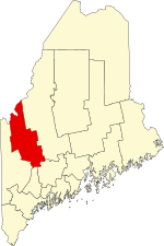 Map of Maine highlighting Franklin County