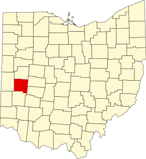 Map of Ohio highlighting Miami County