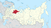 Map showing Komi in Russia