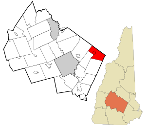 Location in Merrimack County and the state of New Hampshire