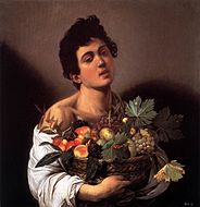 Boy with a Basket of Fruit by Caravaggio, c. 1593