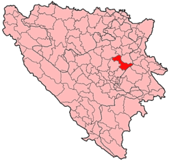 Location of the Olovo Municipality within Bosnia and Herzegovina