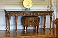 Pier table, origin unknown, with cellaret by Thomas Chippendale, c. 1771, rosewood and ormolu – State Dining Room – Harewood House