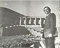 President D. Ray Heisey and the unfinished college building (1975)