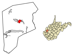 Location of Winfield in Putnam County, West Virginia.