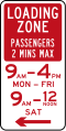 (R5-Q04) Loading Zone (Maximum of 2 Minutes for Passengers) (used in Queensland)