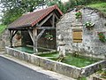 Village fountain and lavoir (washing basin) in Saint-Lothain (Jura)