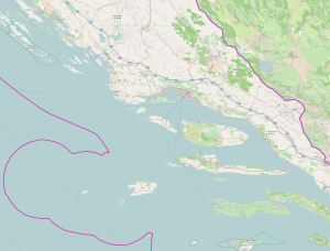 Location map of the central Dalmatia