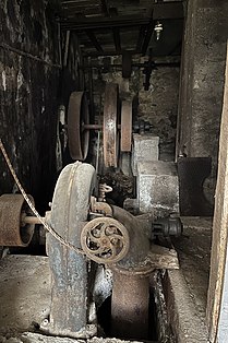 Francis-Spiralturbine der Firma Gebrüder Ruch (Oberkirch) in einer stillgelegten Wassermühle.