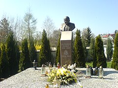 Monument of Pope John Paul II near the Holy Cross Church