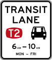 (R7-7-3) T2 Transit Lane Restriction (2 people or more (1 driver, 1 passenger))
