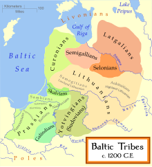 map of Baltic tribes 1200
