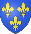Das seit 1883 von den Orléans reklamierte Wappen, in Anspruch auf die Führung des „Hauses Frankreich“
