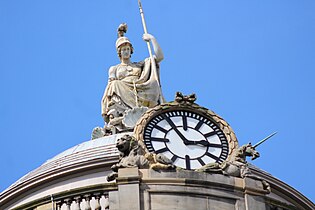 1802 statue by Charles Rossi - Britannia or Minerva atop Liverpool Town Hall. (See Liverpool Town Hall)