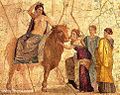 Europa riding a bull, fresco of Pompeii, National Archaeological Museum of Naples