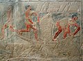 Relief of fishermen collecting their catch from Mereruka's tomb, 6th dynasty
