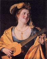 Woman with guitar 1631, Lviv National Art Gallery