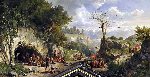 Hugo Darnaut's 1885 Ideal picture from the Stone Age