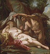 Jupiter et Antiope (1768), an early work showing the influence of Greuze[47]