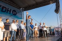 Majerský and other KDH representatives at the Family Show in Nitra in September 2023.