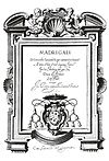 Title page of Luzzaschi's Madrigali a uno, e'doi, e'tre' soprani