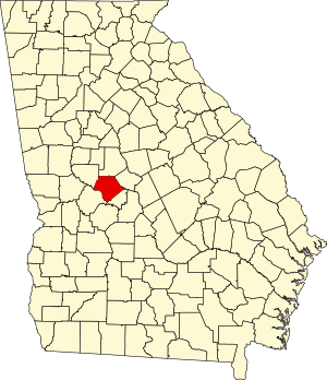 Map of Georgia highlighting Crawford County