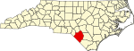 State map highlighting Robeson County