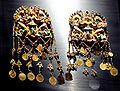 An example of gold jewelry left from the Western Scythians in Tillya Tepe, CE 1st century.