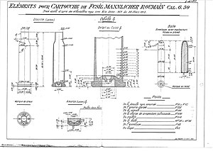 French copy of an original cartridge detail drawing