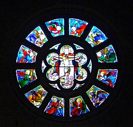 Central stained glass window of the choir