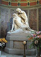 A Pietà in marble by Anton Josef Reiss, 1897