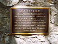A plaque posted in remembrance of the contribution of the Alamo by Clara Driscoll to the state of Texas