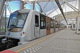 Brussels Metro train (M6 "Boa" series) at Erasme/Erasmus metro station