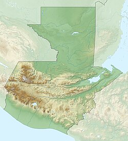 Map of Guatemala with Volcán de Fuego marked