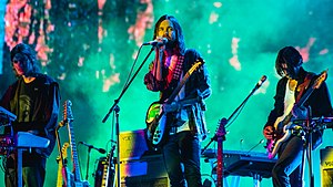 Tame Impala performing in 2019 at Flow Festival