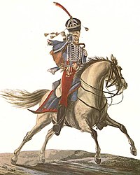 The uniform of a serviceman of the 1st Sumy Hussar Regiment, 1812, drawing by Lev Kil