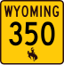 Wyoming Highway 350 marker